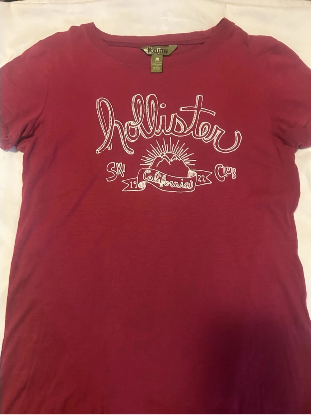 Hollister Burgundy Short Sleeve Graphic Tee